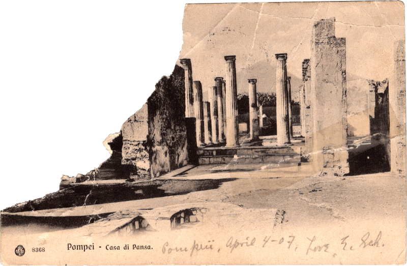 a black and white photo of a row of pillars