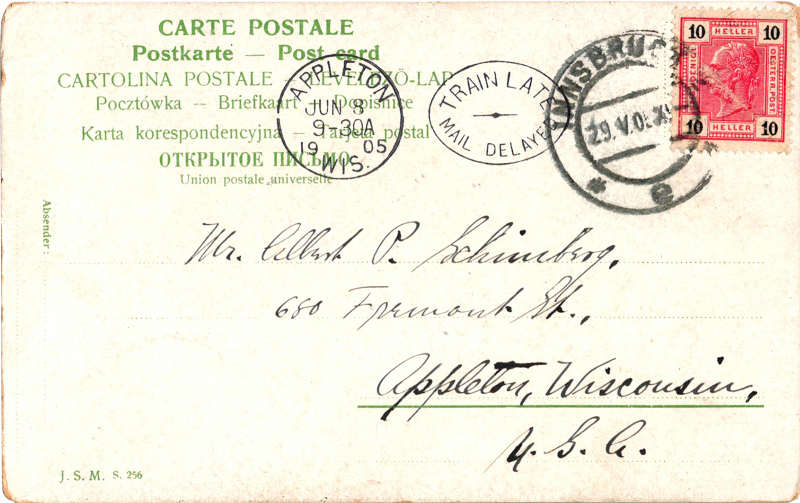 post card back