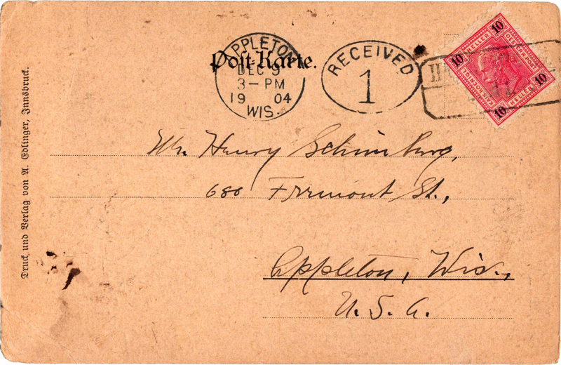 post card back