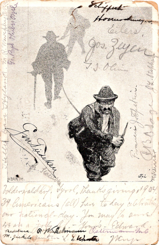 a person walking with a stick