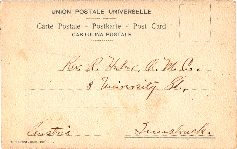 post card back