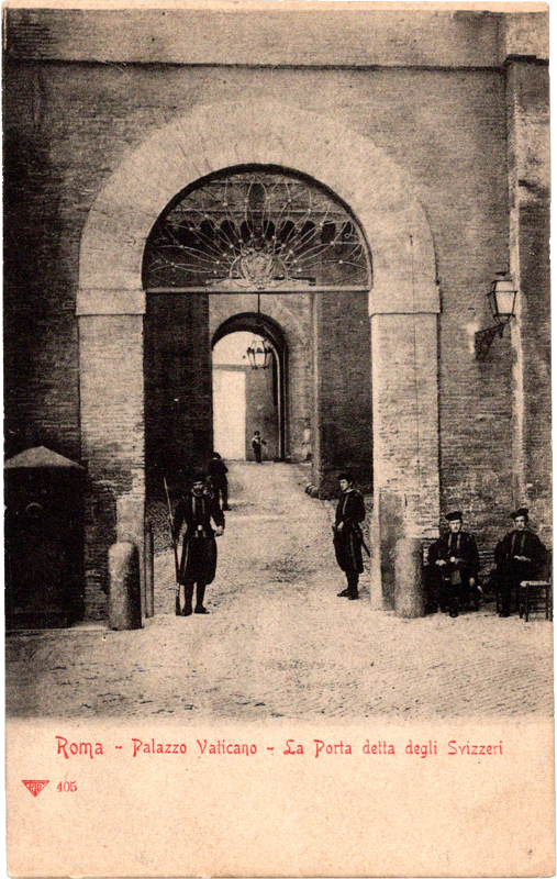 a group of men standing in a doorway