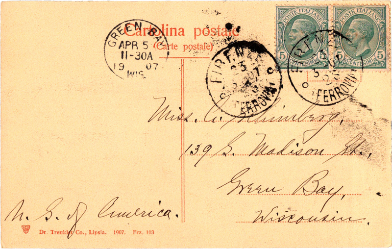 post card back
