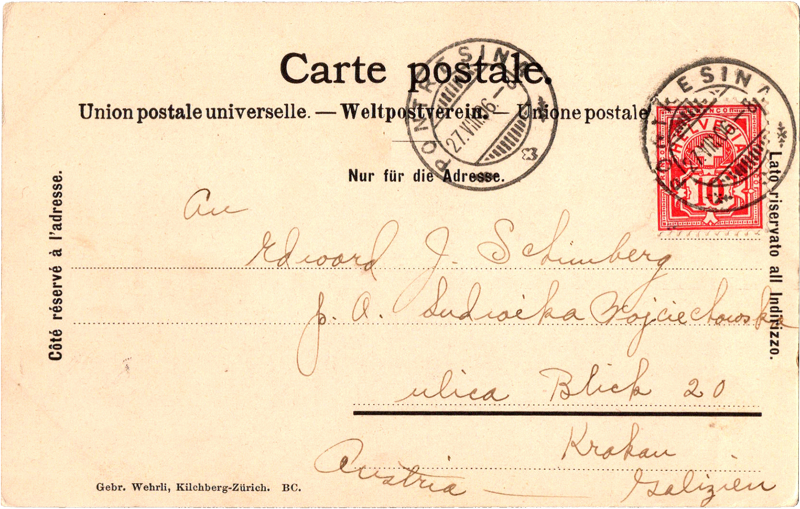 post card back