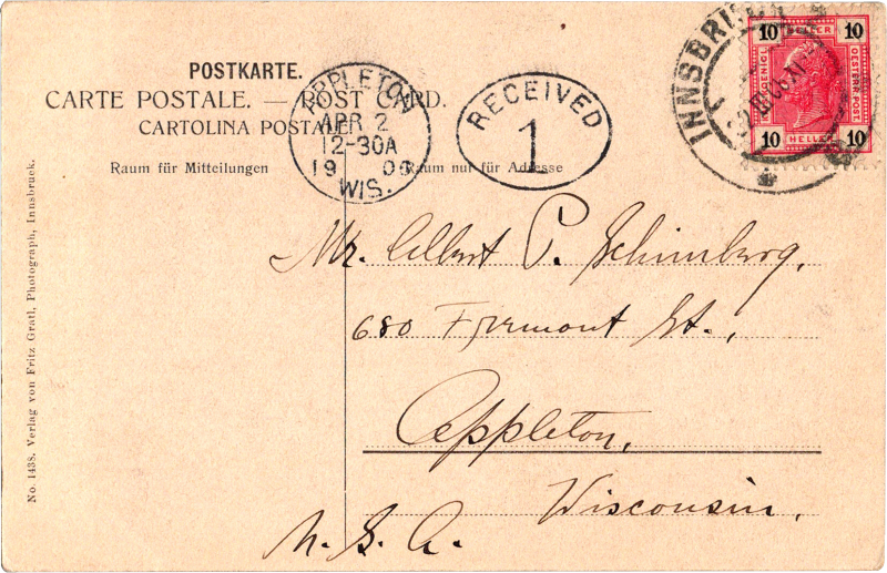 post card back