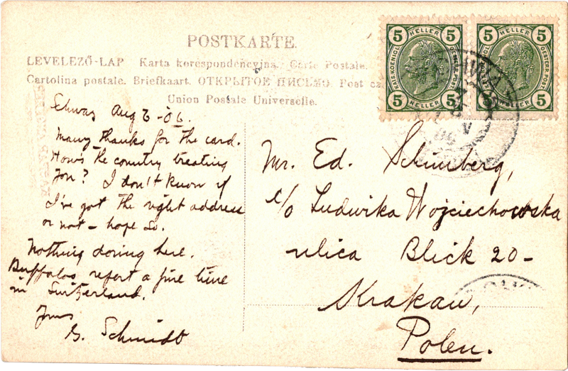 post card back