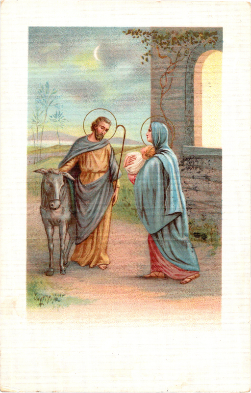 an illustration of joseph and mary