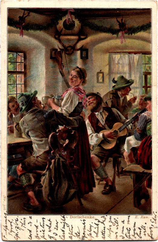 a painting of a group of people playing instruments