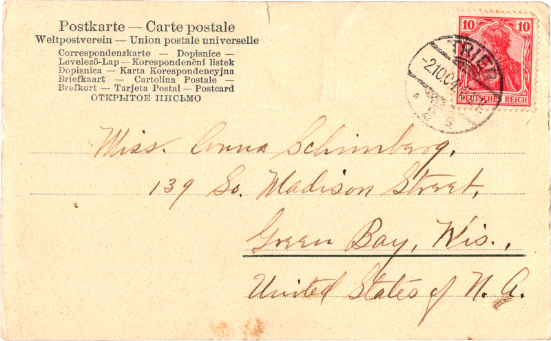 post card back