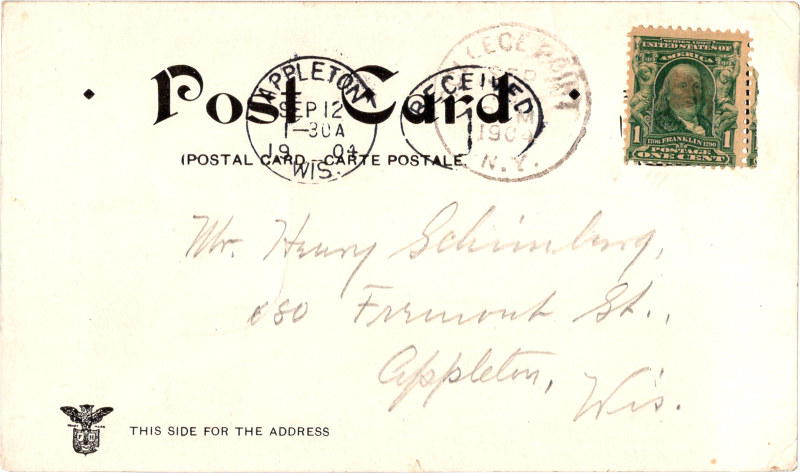 post card back