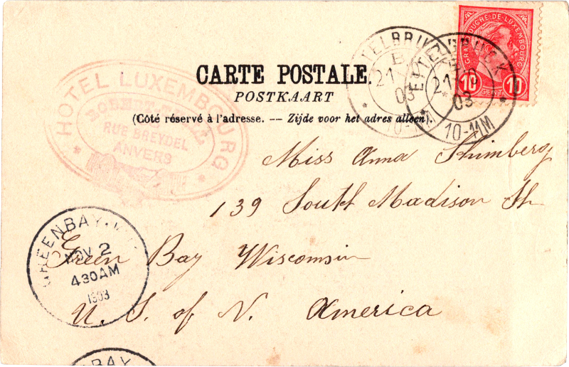post card back