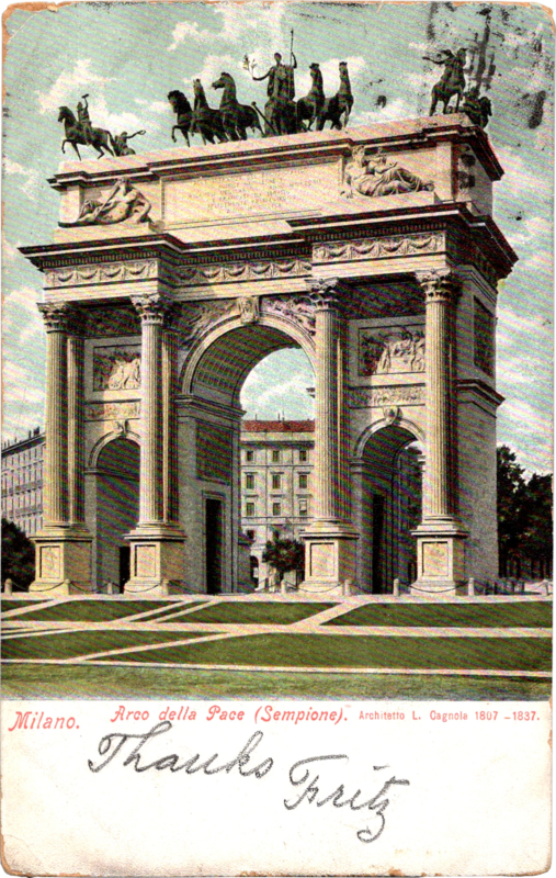 a large stone archway with columns