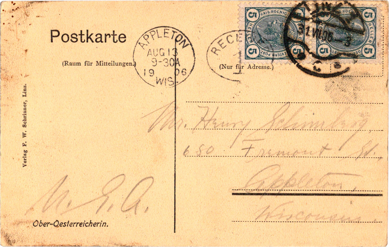 post card back
