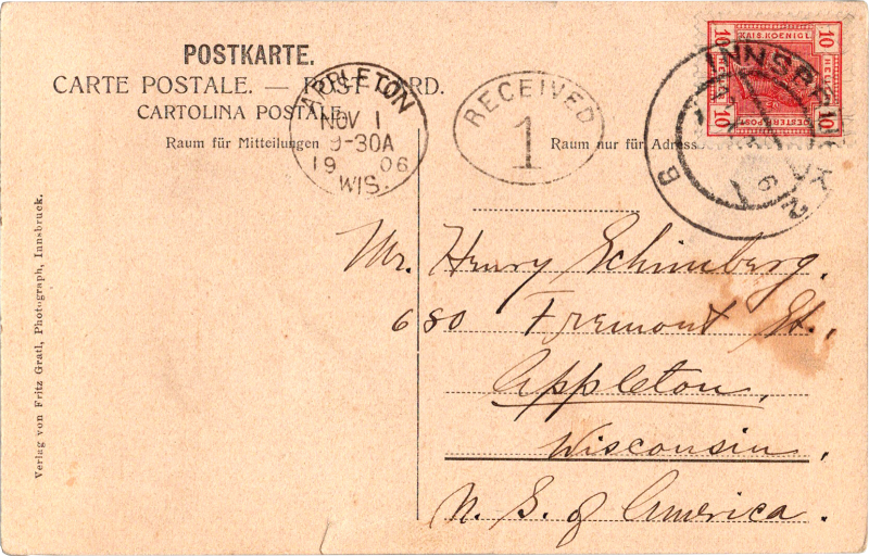post card back