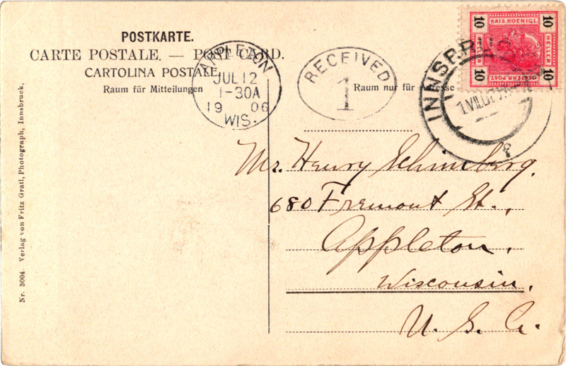 post card back