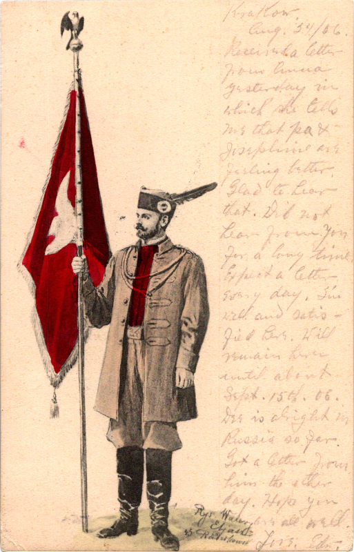 a person holding a flag