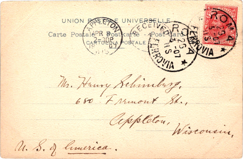 post card back