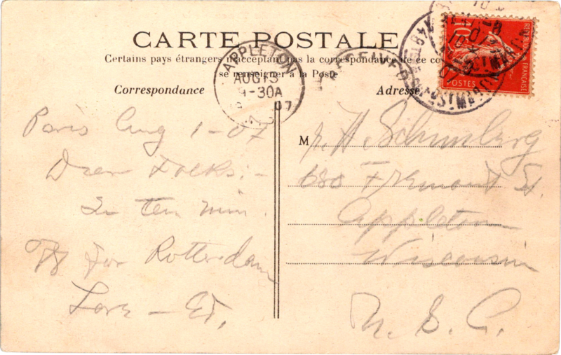 post card back