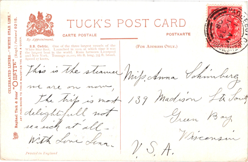 post card back