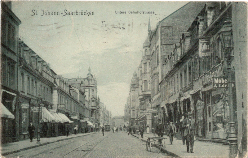 a street with people walking on it