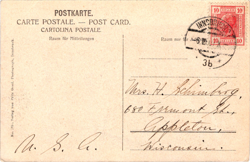 post card back