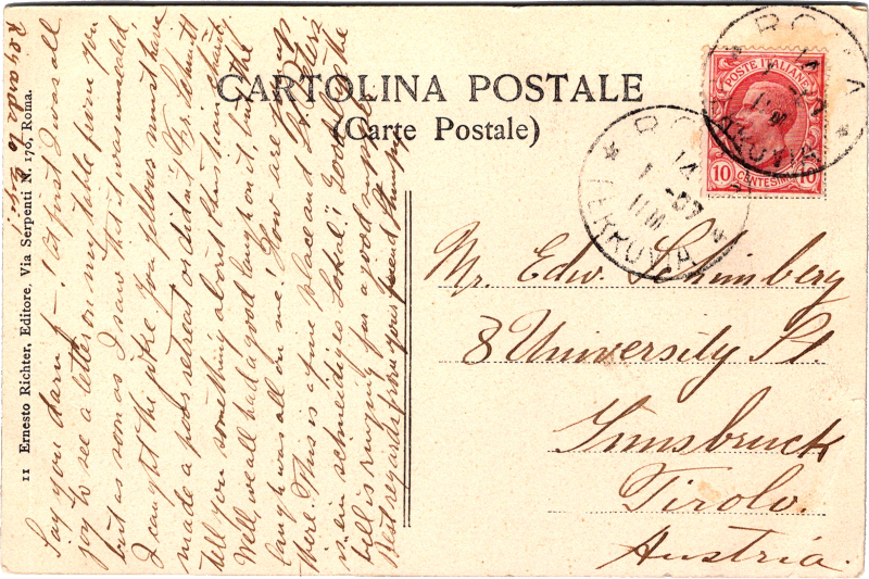 post card back
