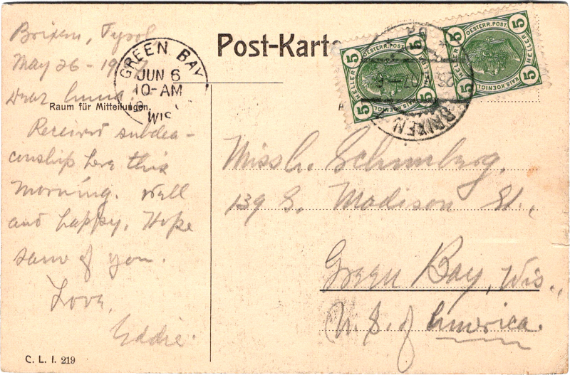 post card back