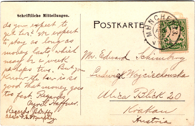 post card back