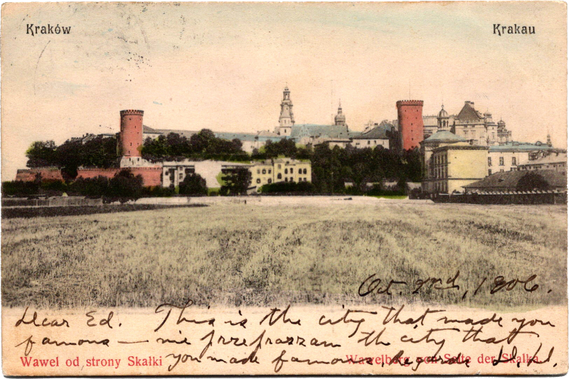 a field with buildings