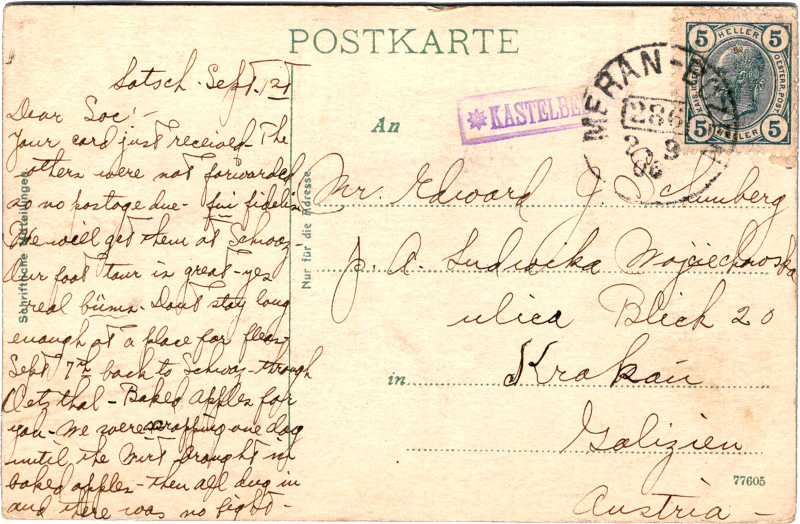 post card back