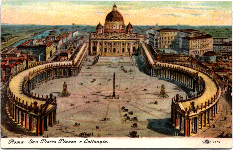 a large circular plaza with a dome and columns