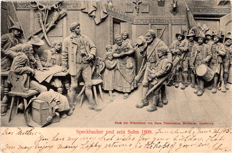 a group of people standing around a building