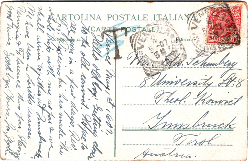 post card back