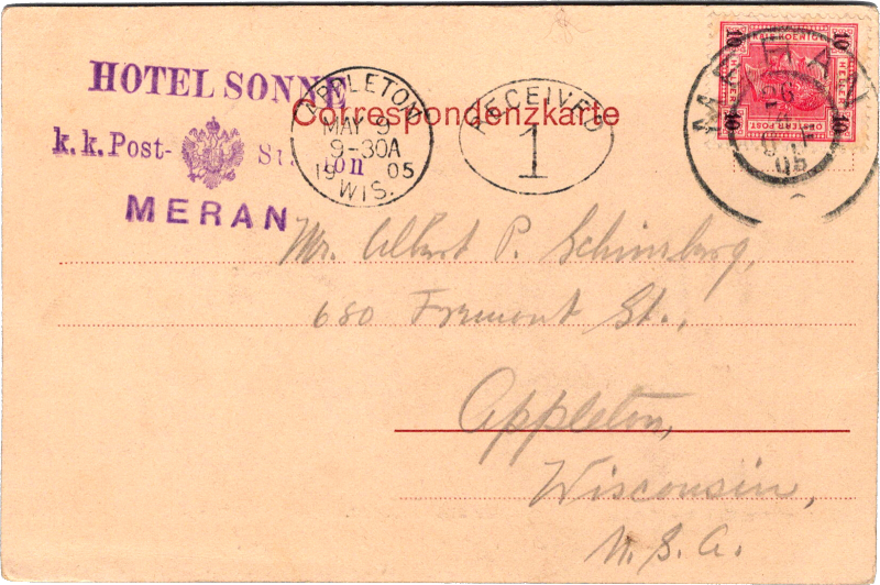 post card back
