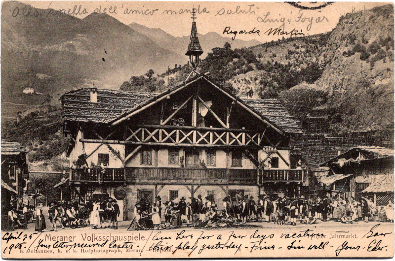 a group of people outside a building
