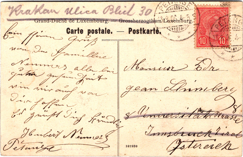 post card back
