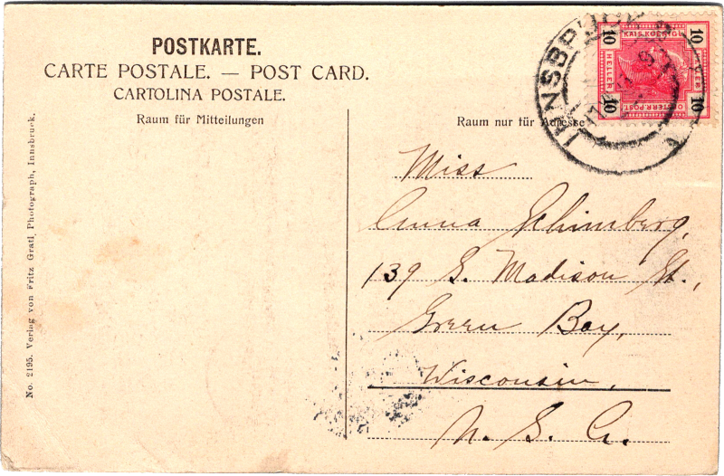 post card back