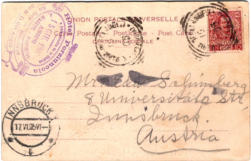 post card back