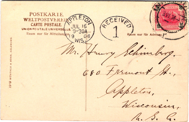 post card back