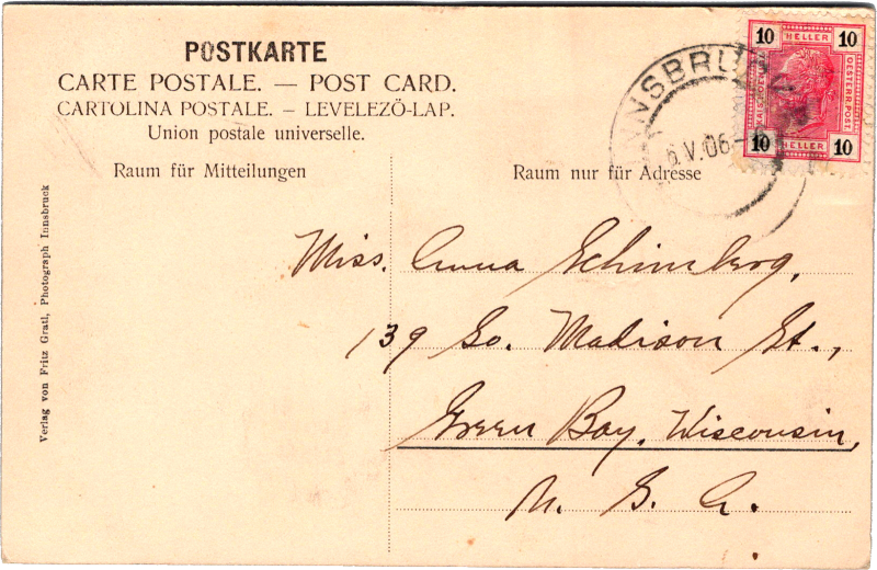 post card back