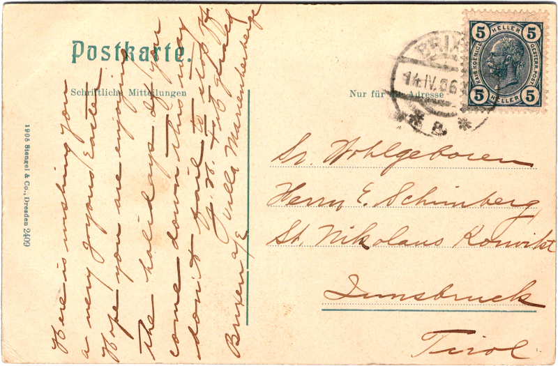 post card back