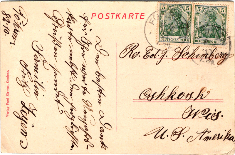 post card back
