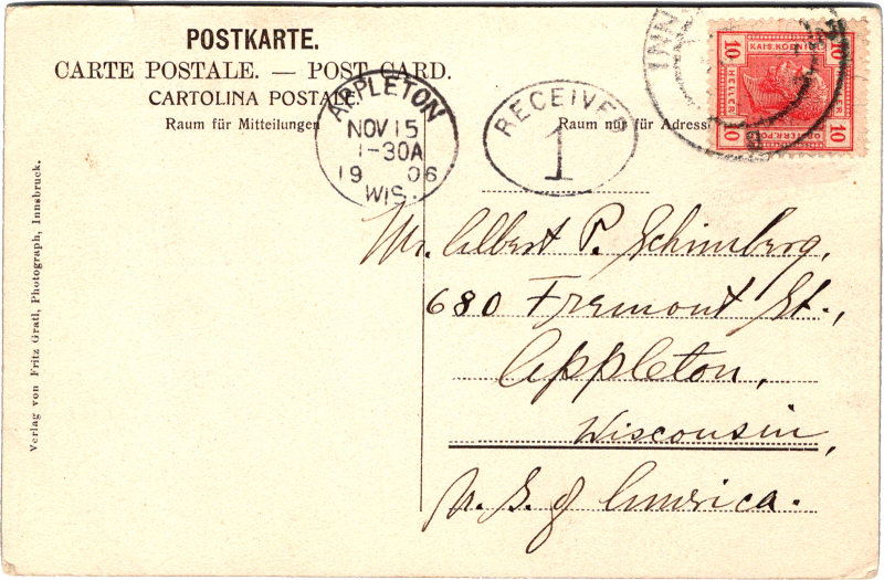 post card back