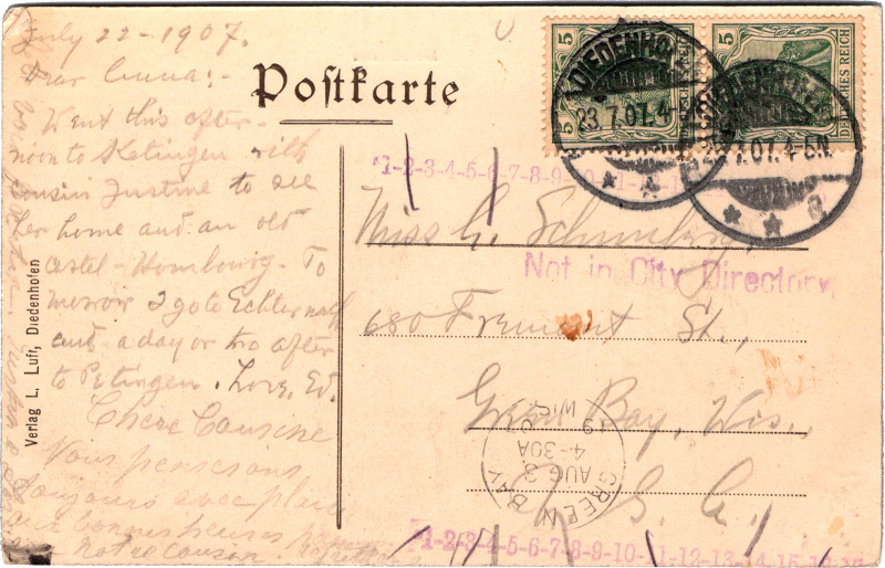 post card back