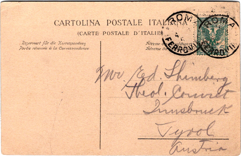 post card back