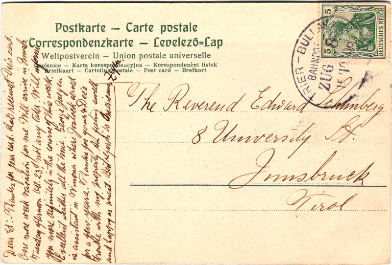 post card back