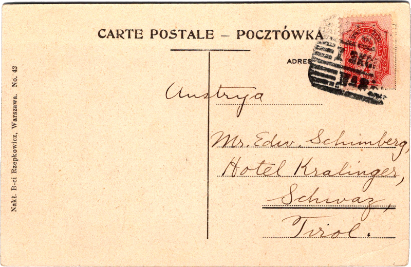 post card back