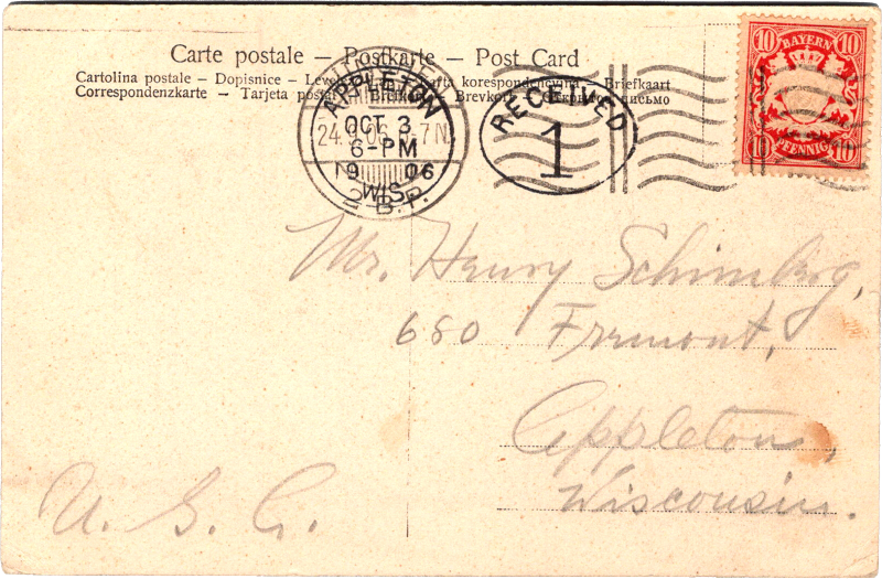 post card back