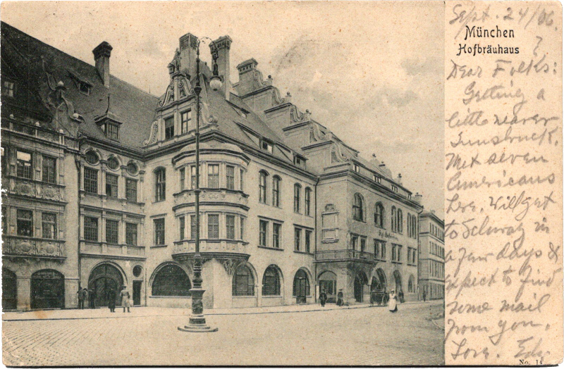 a building with windows and a street light