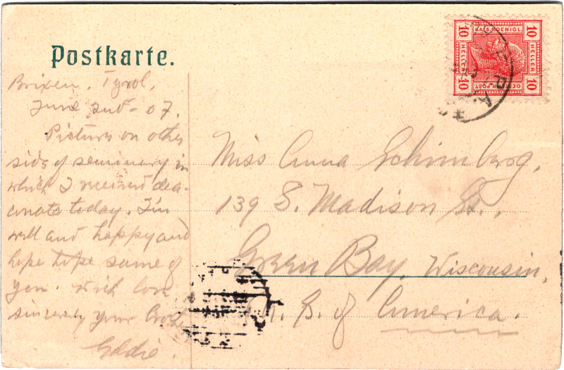 post card back